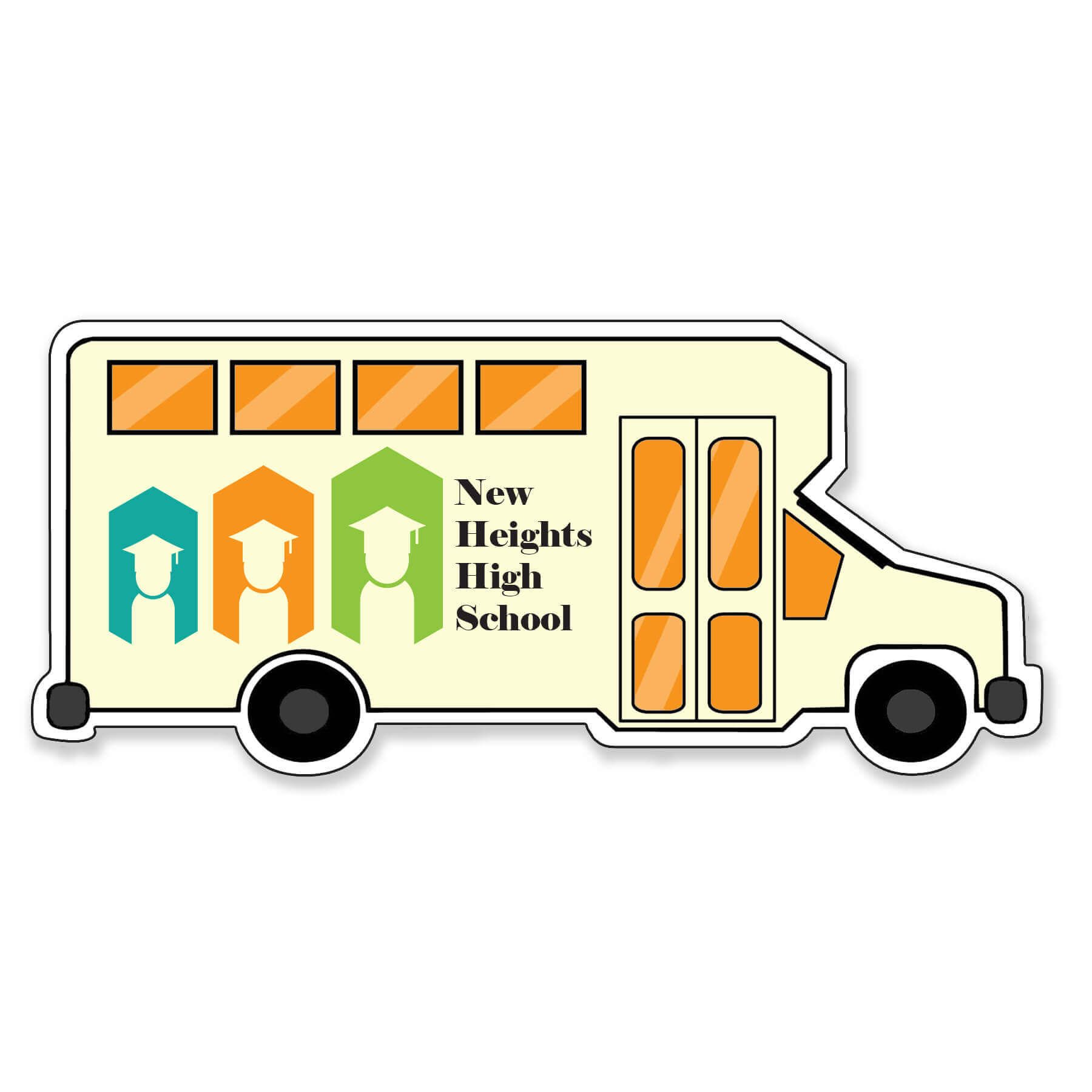 Bus Shaped NoteKeeper Magnet 35 Mil                             